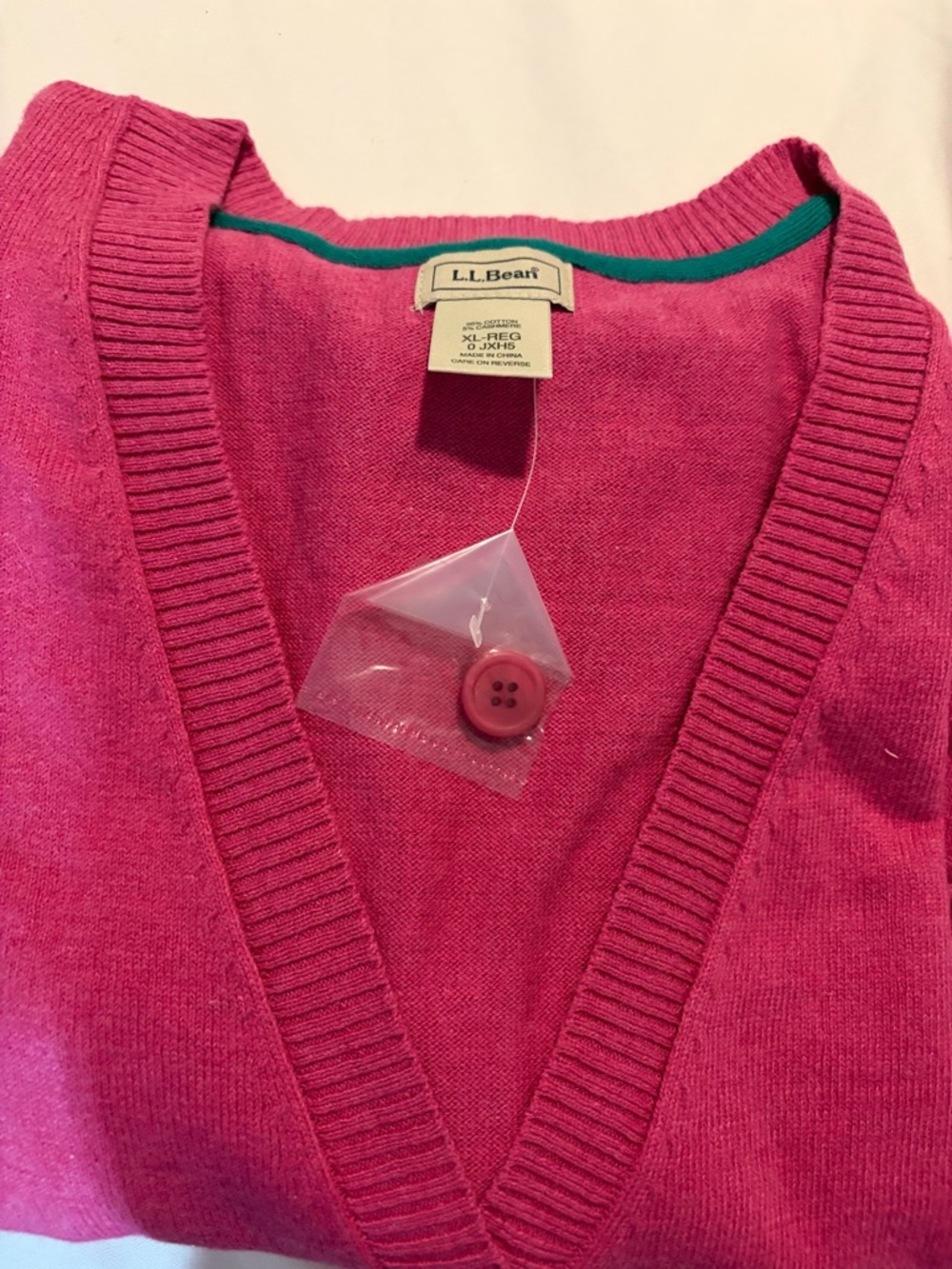 L.L. Bean Women's Size XL-Reg button down cardigan with pockets dusty Rose NWOTS